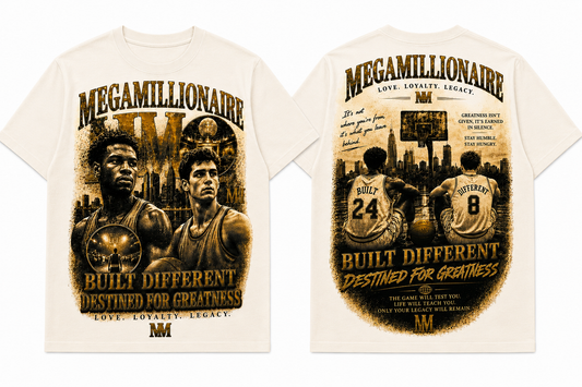 Megamillionaire “Built Different” Heavyweight Tee – Ivory